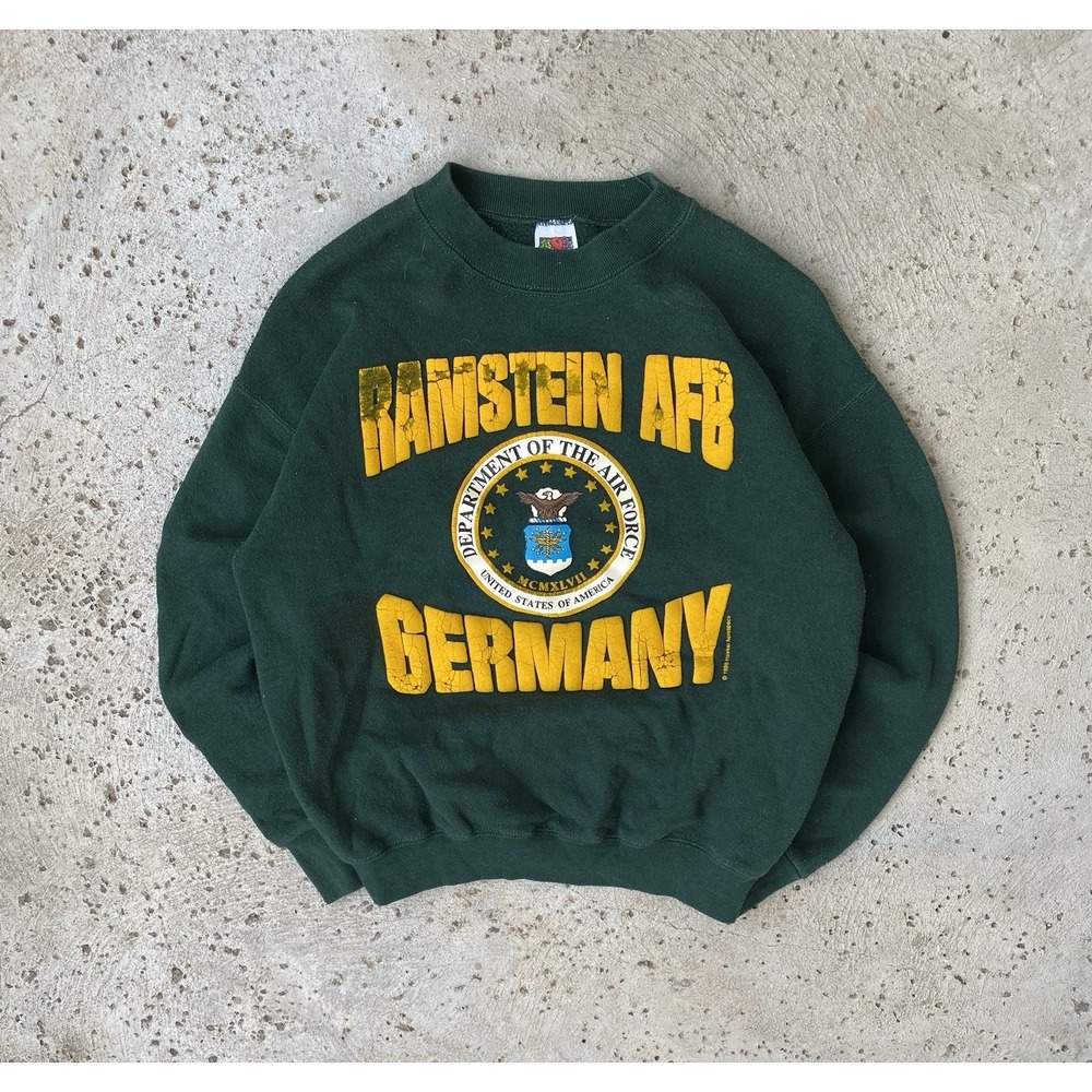 Vintage 90s Ramstein Air Force Base US Military Fruit of The Loom Crewneck